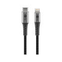 USB-C - Lightning kaabel 2.0m, metallist pistik, Apple MFI sertifikaadiga, tekstiilist kattega