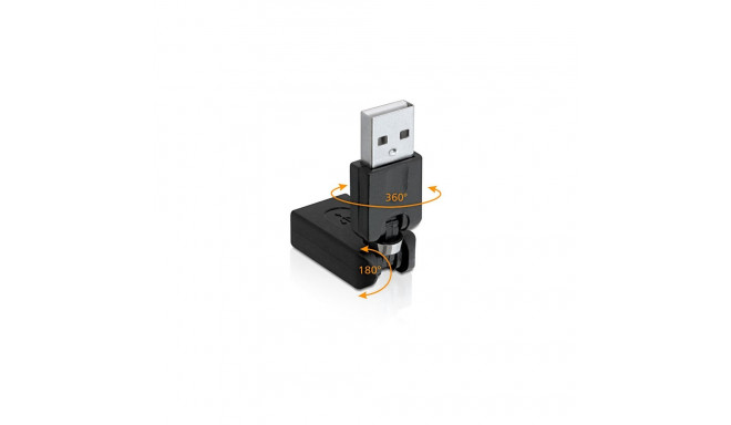 Adapter USB 2.0 A (M) - A (F), 360 ja 18 kraadi pööratav