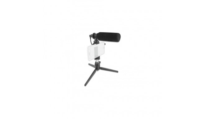 Mikrofon 3.5mm 4pin - nutitelefonidele ja DSLR kaameratele, statiiviga