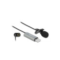 Delock USB Tie Lavalier Microphone Omnidirectional 24 bit / 192 kHz with clip and 3.5 mm stereo jack