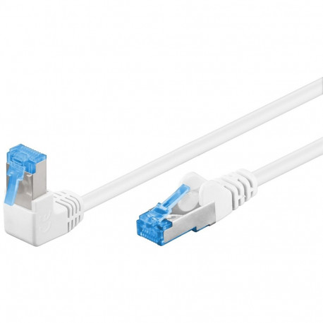 Võrgukaabel Cat6a S/FTP 2.0m, valge, (1x90° nurgaga üles), PiMF, LSZH, CU