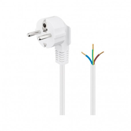 220V Toitekaabel 5.0m, valge, CEE 7/7 - lahtise otsaga