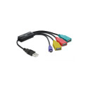 USB 2.0 hub: 4 porti: 3 USB A (F) + Mini B (M), 0.35m kaablitega