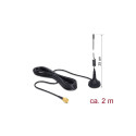 Delock GSM / UMTS Antenna SMA Plug 3 dBi omnidirectional fixed magnetic base black