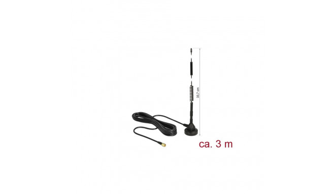 Delock LTE Antenna SMA plug 5 dBi 33.7 cm fixed omnidirectional with magnetic base and connection ca