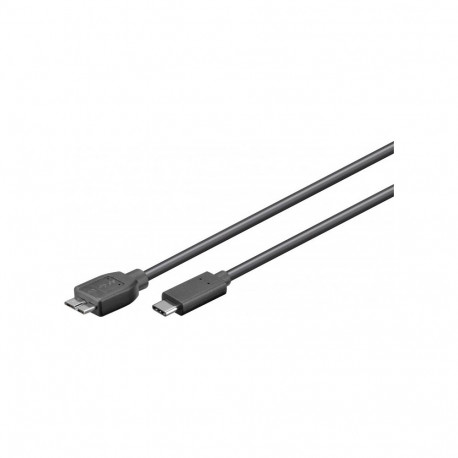 USB 3.1 C - USB 3.0 micro b plug, black 0.6m