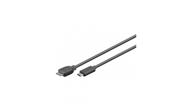 USB 3.1 C - USB 3.0 micro b plug, black 0.6m
