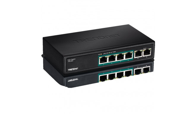 PoE Switch: 4 x 10/100Mbps PoE+, 2 x 10/100Mbps BaseT, GREENnet, metall korpusega