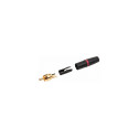 RCA pistik kaablile, punane, metall, kullatud ų3,0..6,1mm (Neutrik)
