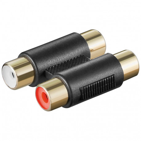 Adapter RCA jack - RCA jack, gold plated, black
