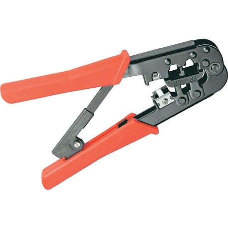 crimping tool for modular plugs - incl. wire cutter and stripping tool