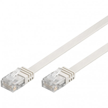 Võrgukaabel Cat5e UTP 2.0m, valge, lapik, CCA
