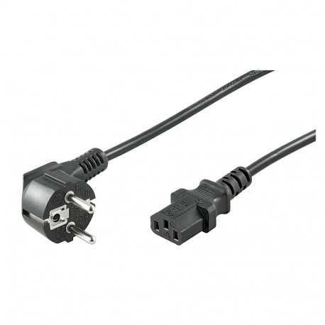 220V Toitekaabel 1.5m, must, CEE 7/7 pistik nurgaga - C13