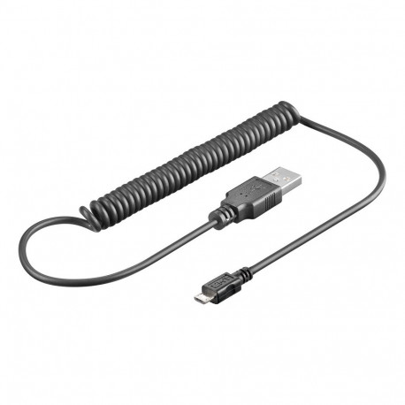 Micro-USB spiral extension cable. 1.5m