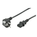 Power Cord 5.0m, black, angled plug CEE 7/7 - C13