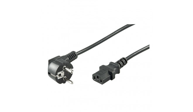Power Cord 5.0m, black, angled plug CEE 7/7 - C13