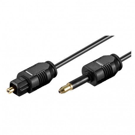 Toslink/SPDIF kaabel - Toslink mini 3.5mm 1.0m, optiline, must
