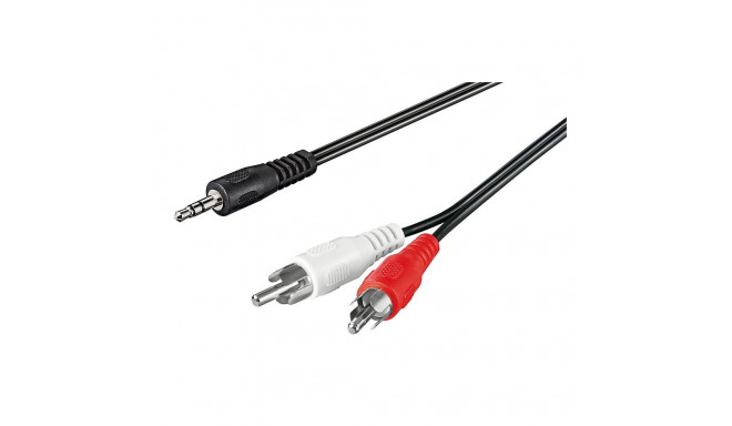 3.5mm - 2xRCA kaabel 3.0m, must