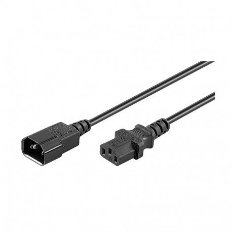Extension Lead 2.0m with C13 socket and C14 plug,3x0.75mm², black