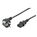 Power Cord 2.5m, black, angled plug CEE 7/7 - C13