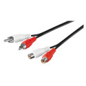 2xRCA pikenduskaabel 2.5m, must