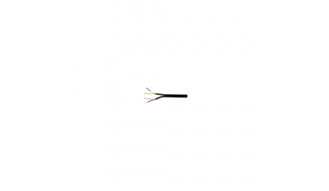 Microphone cable, 2x0,14mm², Separate spiral shield, Black