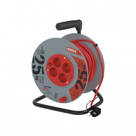 PVC Extension Cord Reel– 4 sockets, 25m, 1,5mm2 SCHUKO