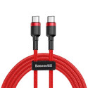 Baseus Type-C - Type-C Cafule Cable PD 2.0, QC 3.0, 60W, 3A, 1m, Red (CATKLF-G09)