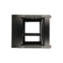 Extralink 6U 600X600 AZH WALL-MOUNTED RACKMOUNT CABINET SWING TYPE BLACK Wall mounted rack