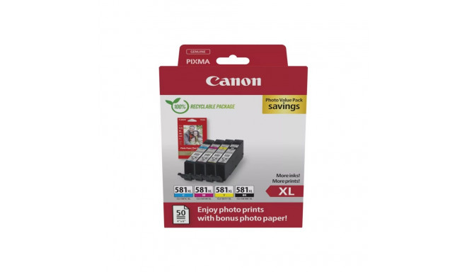 CANON CLI-581XL tindikassett must/cyaan/magenta/kollane foto