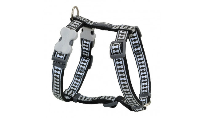 Dog Harness Red Dingo Bone Reflective 25-39 cm Black