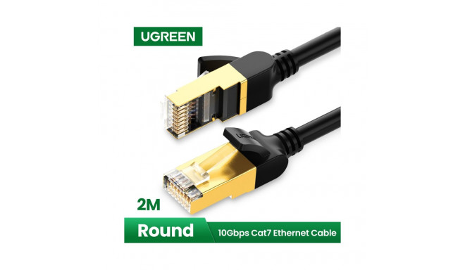 Kaabel F/FTP CAT7 2xRJ45 pistikutega, 2m, must NW107 UGREEN