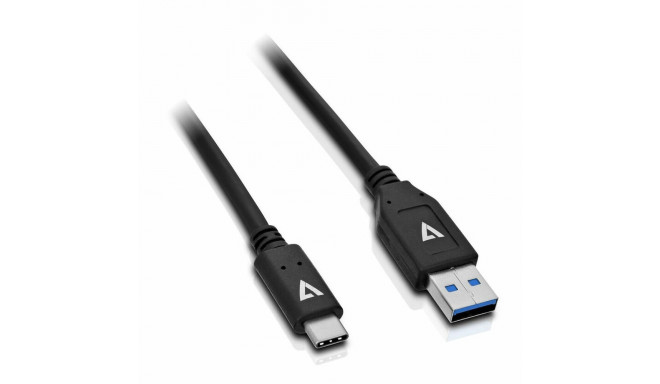 USB A - USB-C Kaabel V7 V7U3.1AC-1M-BLK-1N Must 1 m