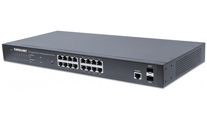 Intellinet 16-Port Gigabit Ethernet PoE+ Web-Managed Switch with 2 SFP Ports, 16 x PoE ports, IEEE 8