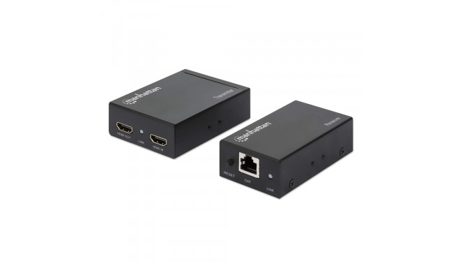 Manhattan HDMI 1080p over Ethernet Extender Kit, Up to 50m with Single Cat6 Cable, Tx &amp; Rx M