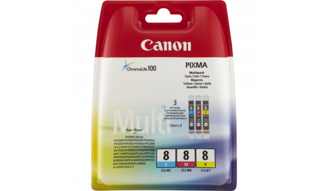 Canon CLI-8 C/M/Y Colour Ink Cartridge Multipack