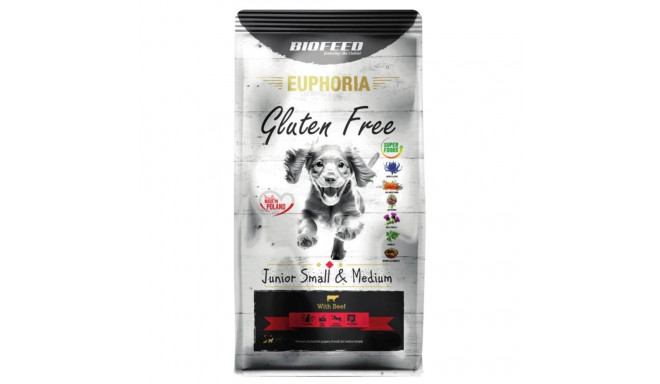 BIOFEED Euphoria Gluteenivaba Junior väike ja keskmine Veis - kuiv koeratoit - 12kg