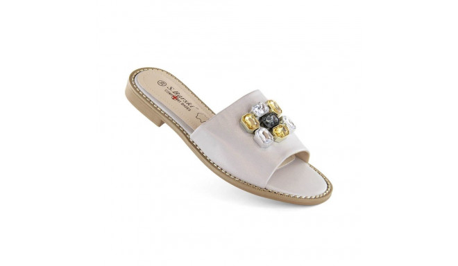 S.Barski W OLI262B silver zirconium flip-flops (36)