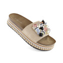 S.Barski W OLI260 beige platform flip-flops with beads (38)