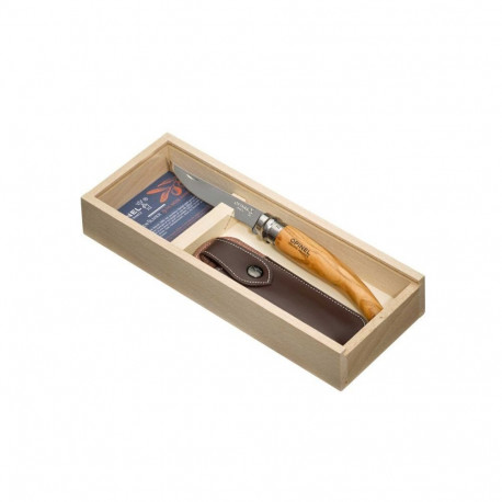 Kinkekomplekt ümbrisega Opinel Slim Line 10 Oliivipuu