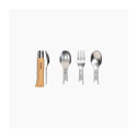 Picnic set with fork, spoon and Knife Nr.8 Stainless steel Opinel