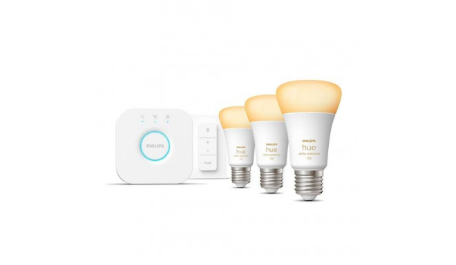 Philips Hue White ambience Starter kit: 3 E27 smart bulbs (1100) + dimmer switch