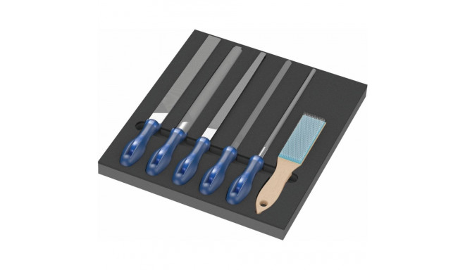 Wera 9783 foam insert PFERD file set 1, 6 pieces (black/grey, in foam insert for workshop trolley)