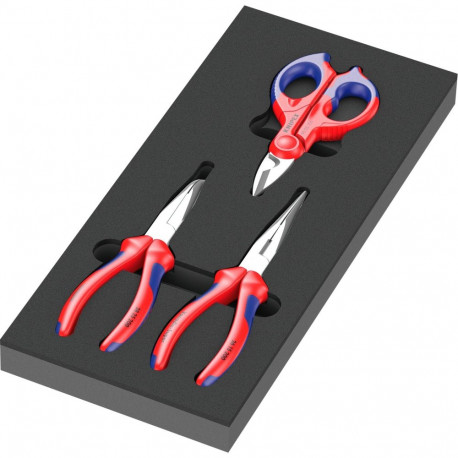 9781 Schaumstoffeinlage KNIPEX Zangen Set 2, 3‑teilig (schwarz/grau, in Schaumstoffeinlage für Werks