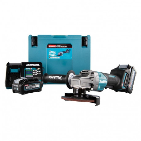Makita cordless angle grinder GA013GM201 XGT, 40Volt (blue/black, 2x Li-Ion XGT battery 4.0Ah, MAKPA