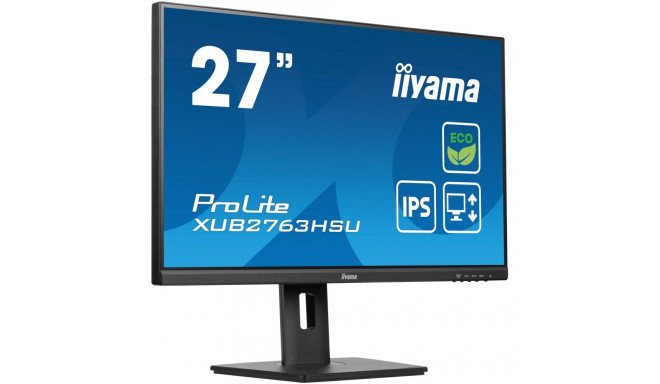 iiyama ProLite XUB2763HSU-B1, LED monitor - 27 -  black (matt), FullHD, IPS, AMD Free-Sync, 100Hz pa