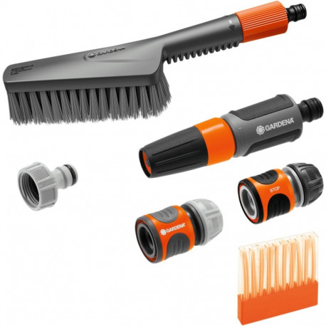 Cleansystem Grundausstattung mit Handbürste S soft (grau/orange, inkl. 10 Seifenstäbchen, Reinigungs