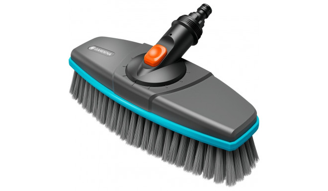 GARDENA Cleansystem soft handle brush, washing brush (grey/turquoise, all-round soft plastic strip)