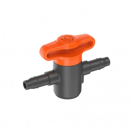 GARDENA drip system shut-off valve 4.6mm (3/16), regulating valve (grey/orange, 2 pieces)