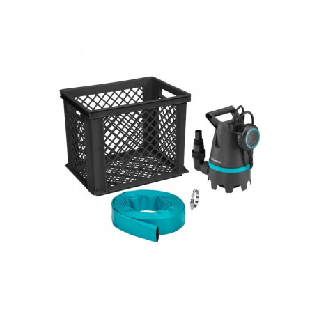 Schmutzwasser-Tauchpumpe 10500 BASIC, Hochwasser-Set, Tauch- / Druckpumpe (schwarz/türkis, 400 Watt,